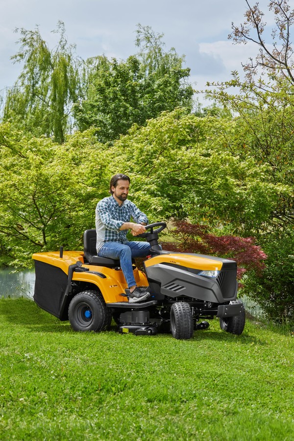 Battery powered discount ride on mower